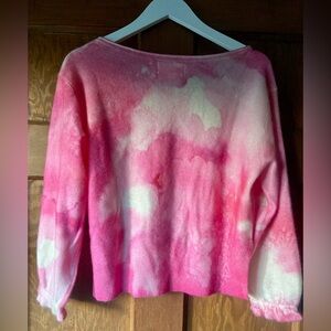 Anthropologie Cashmere Sweater. Tie Dye Neon Pink. Size SP.